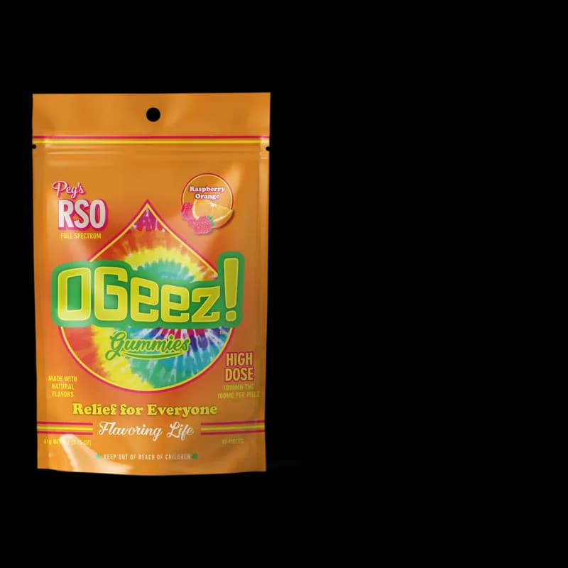 OGeez! - PEGS 1000MG  Raspberry Orange RSO Gummy