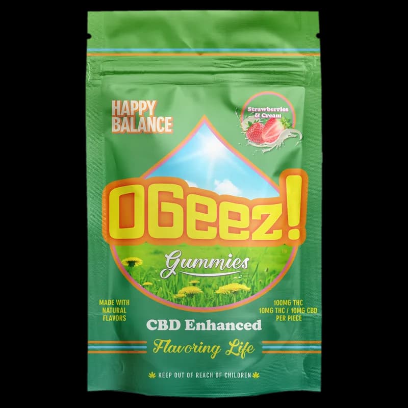 OGEEZ Happy Balance Strawberries and Cream 100MG 1:1 CBD