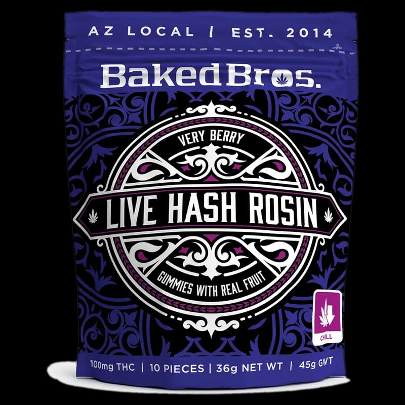 Baked Bros Rosin Gummies 100mg (I) Very Berry PURPLE GUAVA